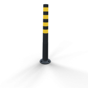 Flexipost black | yellow refl. stripes |  80 mm | height: 1000 mm